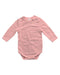 A Pink Long Sleeve Bodysuits from Purebaby in size 3-6M for neutral. (Front View)