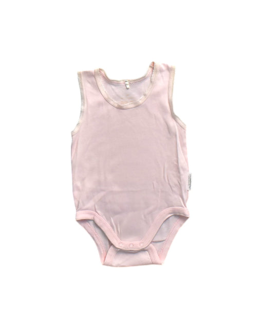 A Pink Sleeveless Bodysuits from Purebaby in size 3-6M for neutral. (Front View)