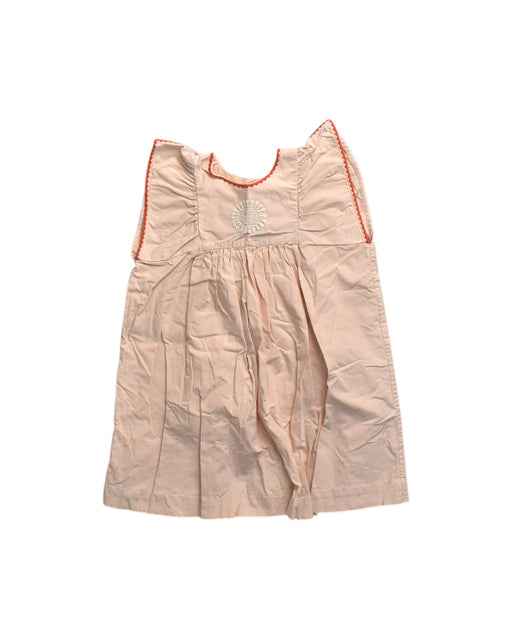 A Peach Sleeveless Dresses from Bonpoint in size 3T for girl. (Front View)