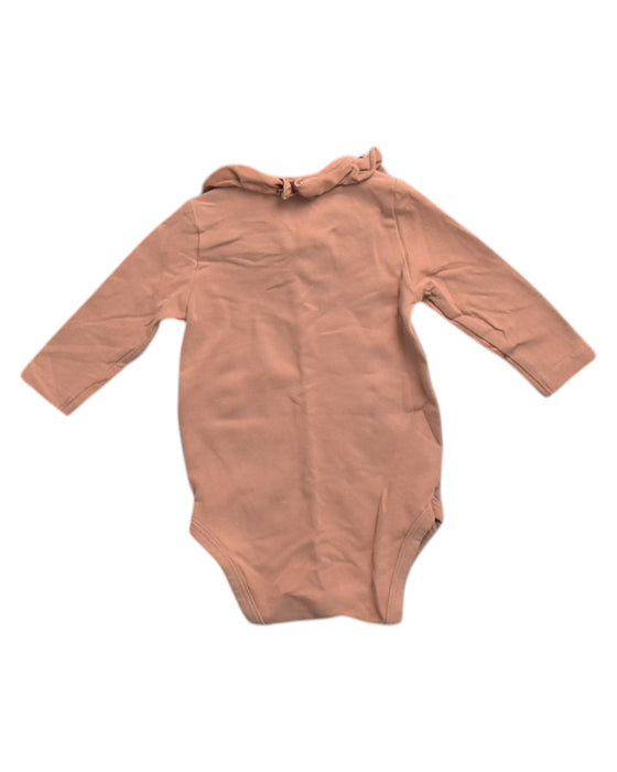 A Peach Long Sleeve Bodysuits from Seed in size 0-3M for neutral. (Back View)