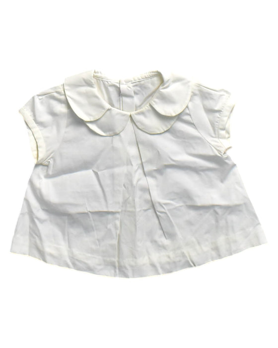 A White Short Sleeve Tops from Jacadi in size 3T for girl. (Front View)