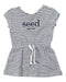 A Navy Short Sleeve Dresses from Seed in size 2T for girl. (Front View)