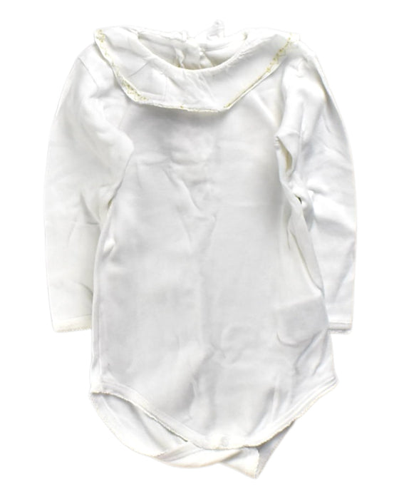 A White Long Sleeve Bodysuits from Bonpoint in size 12-18M for girl. (Front View)