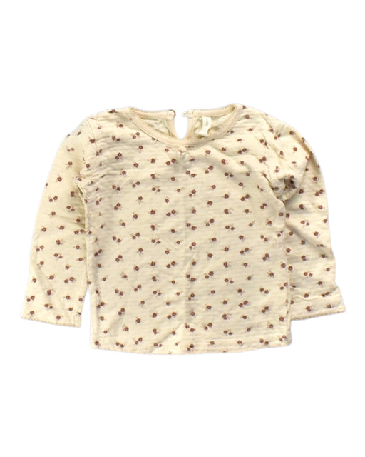 A Beige Long Sleeve Tops from Quincy Mae in size 18-24M for girl. (Front View)