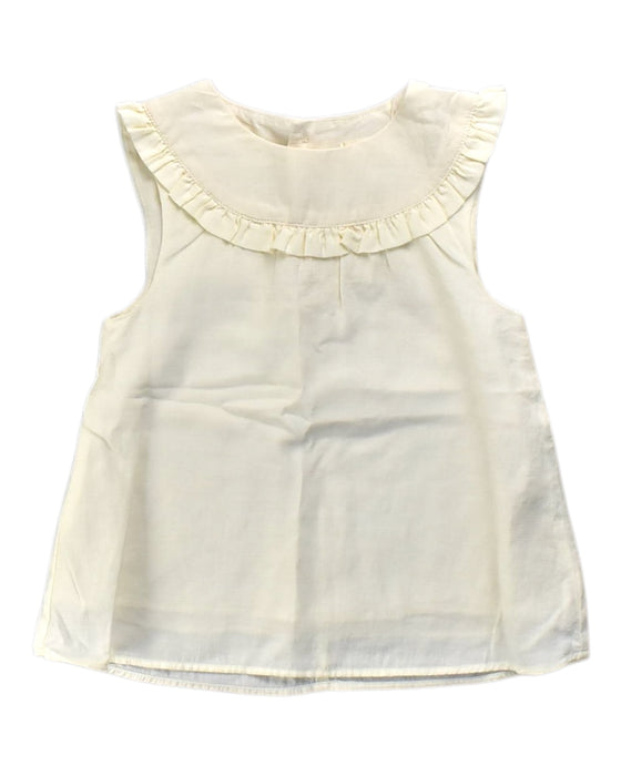 A Ivory Sleeveless Tops from Our Mini Nature in size 4T for girl. (Front View)
