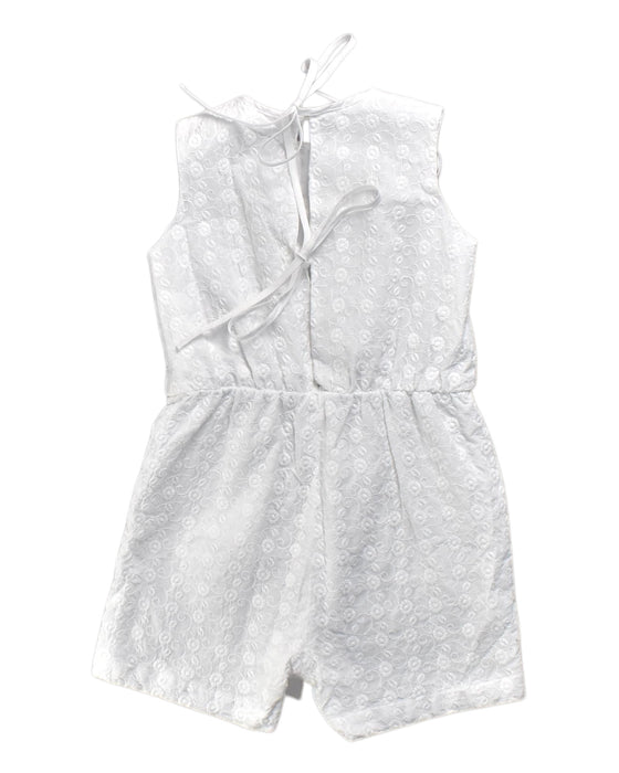 A White Sleeveless Rompers from Sea Apple in size 4T for neutral. (Back View)