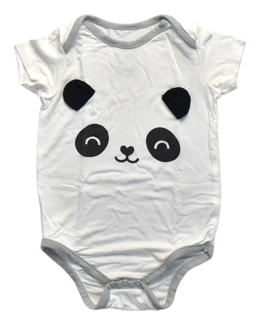 A White Short Sleeve Bodysuits from Not Too Big  in size 3-6M for neutral. (Front View)