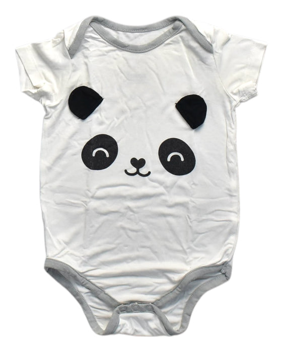 A White Short Sleeve Bodysuits from Not Too Big  in size 3-6M for neutral. (Front View)