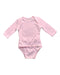A Pink Long Sleeve Bodysuits from Oeteo in size 0-3M for girl. (Front View)