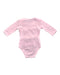 A Pink Long Sleeve Bodysuits from Oeteo in size 0-3M for girl. (Back View)