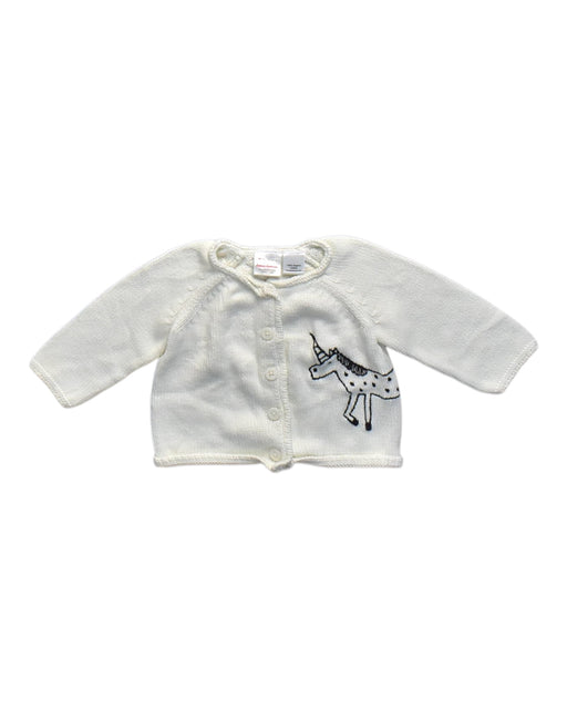 A White Cardigans from Hanna Andersson in size 3-6M for neutral. (Front View)