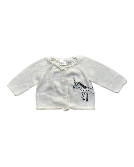 A White Cardigans from Hanna Andersson in size 3-6M for neutral. (Front View)