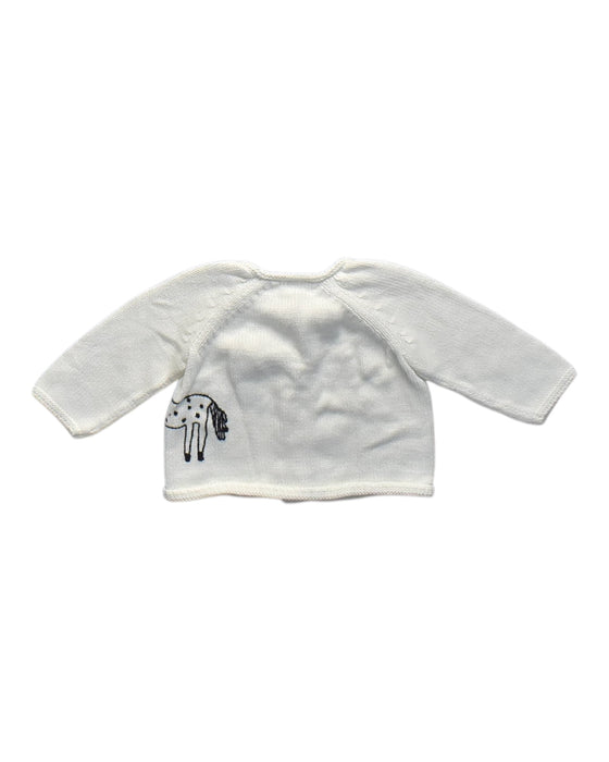 A White Cardigans from Hanna Andersson in size 3-6M for neutral. (Back View)