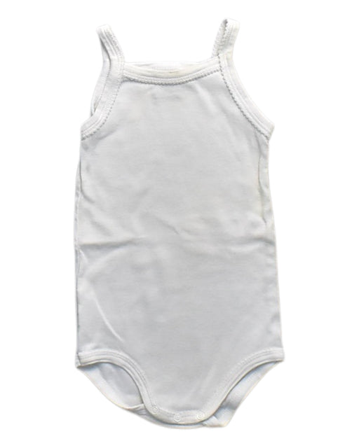 A White Sleeveless Bodysuits from Petit Bateau in size 6-12M for neutral. (Front View)