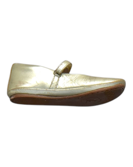 A Gold Flats from Tip Toey Joey in size 6T for neutral. (Front View)