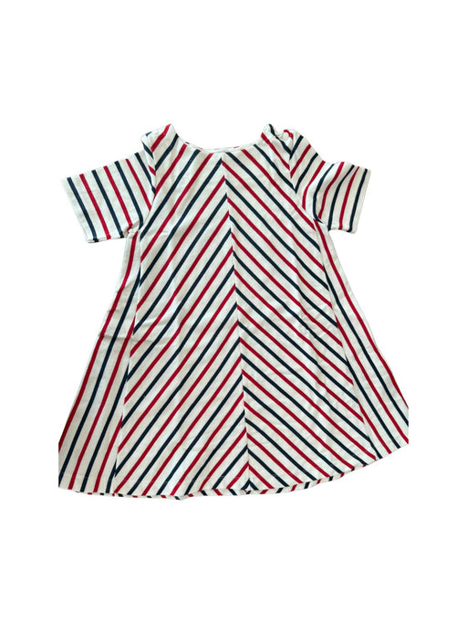 A Red Short Sleeve Dresses from Petit Bateau in size 6T for girl. (Front View)