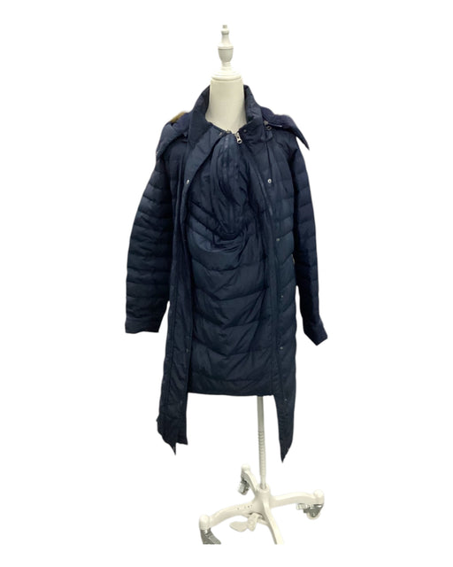 A Navy Puffer/Quilted Coats & Outerwear from Seraphine in size Maternity-XS for maternity. (Front View)