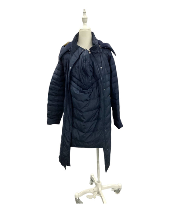 A Navy Puffer/Quilted Coats & Outerwear from Seraphine in size Maternity-XS for maternity. (Front View)