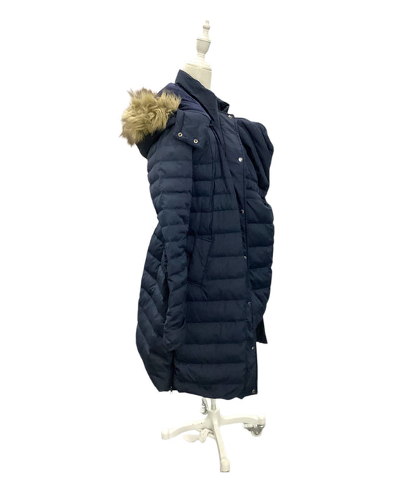 A Navy Puffer/Quilted Coats & Outerwear from Seraphine in size Maternity-XS for maternity. (Back View)