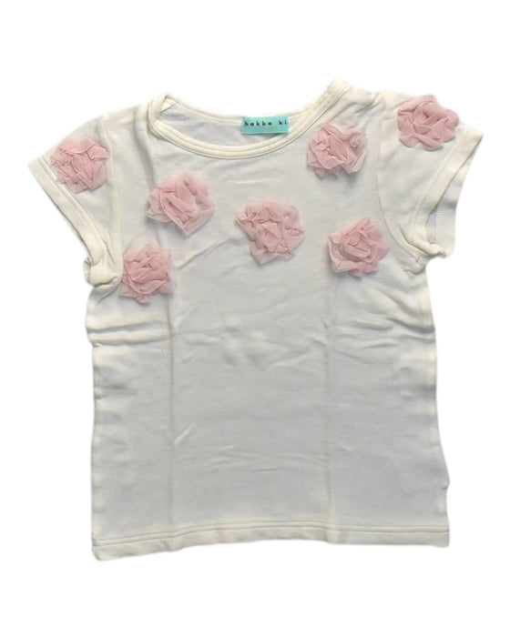 A White Short Sleeve Tops from Hakka in size 5T for girl. (Front View)