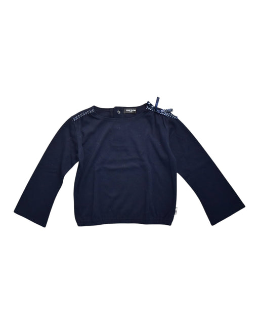 A Navy Long Sleeve Tops from Comme Ca Ism in size 5T for girl. (Front View)