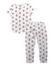 A White Pants Sets from Petit Bateau in size 3-6M for neutral. (Front View)