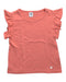 A Peach Short Sleeve Tops from Petit Bateau in size 5T for girl. (Front View)
