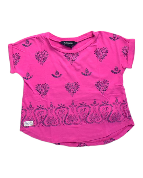 A Pink Short Sleeve Tops from Ralph Lauren in size 4T for girl. (Front View)
