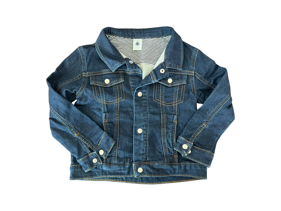 A Blue Lightweight Jackets from Petit Bateau in size 4T for neutral. (Front View)