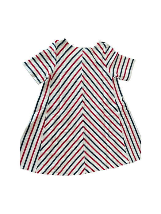 A Red Short Sleeve Dresses from Petit Bateau in size 6T for girl. (Back View)