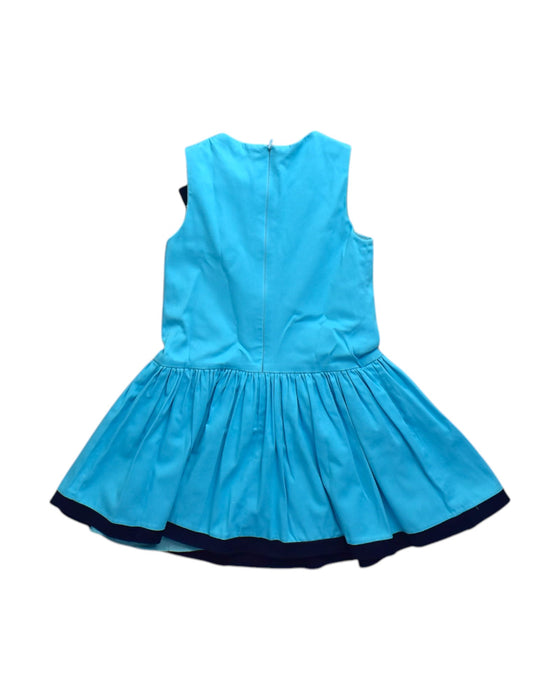 A Blue Sleeveless Dresses from David Charles in size 4T for girl. (Back View)