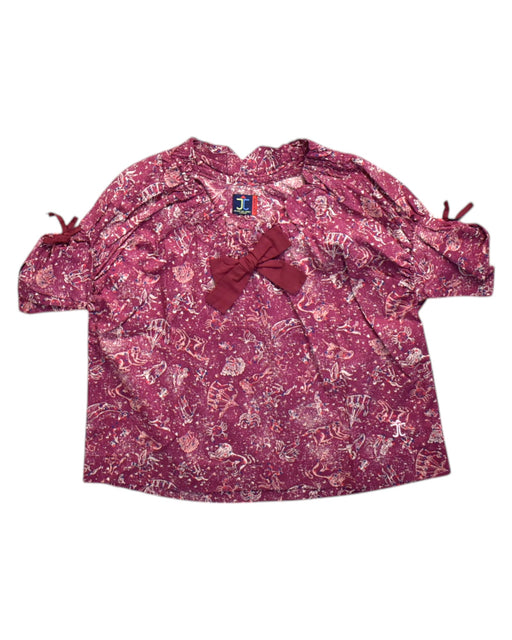 A Burgundy Long Sleeve Tops from Jessie and James in size 4T for girl. (Front View)