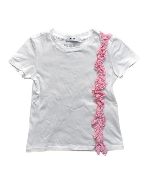 A White Short Sleeve Tops from MSGM in size 4T for girl. (Front View)