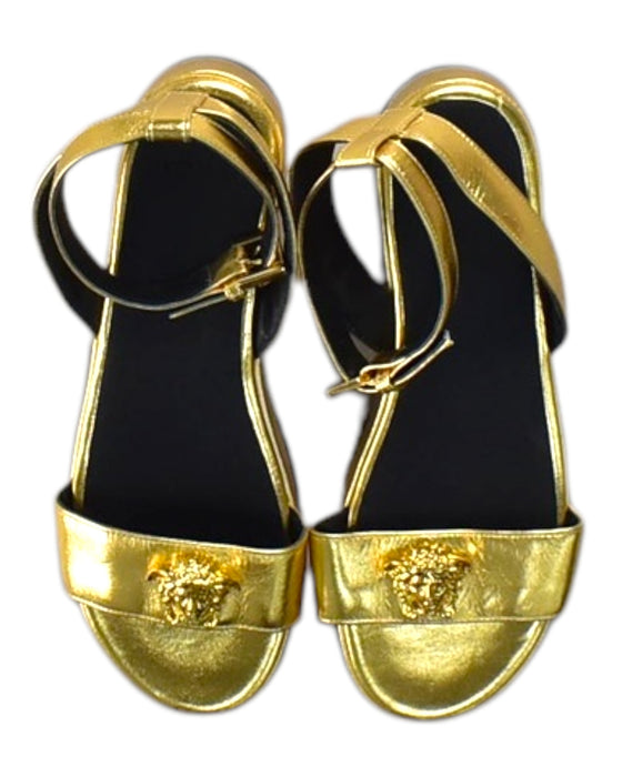 A Gold Sandals from Young Versace in size 12Y for girl. (Back View)