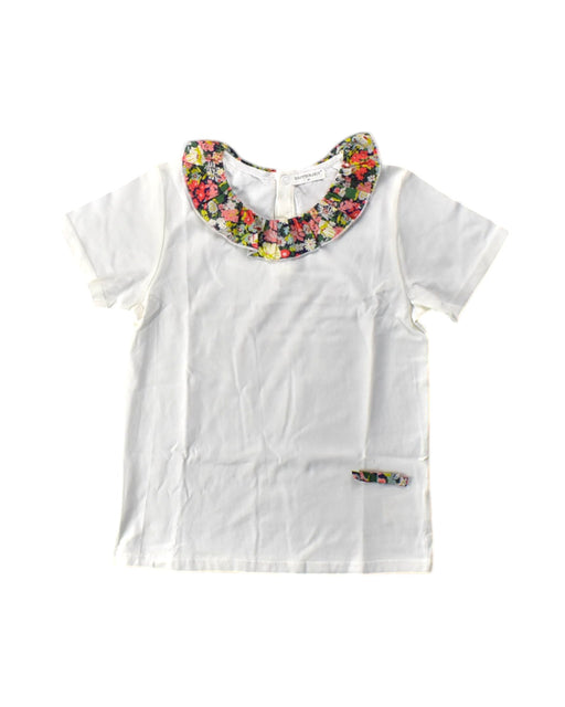 A White Short Sleeve Tops from Happyology in size 6T for girl. (Front View)