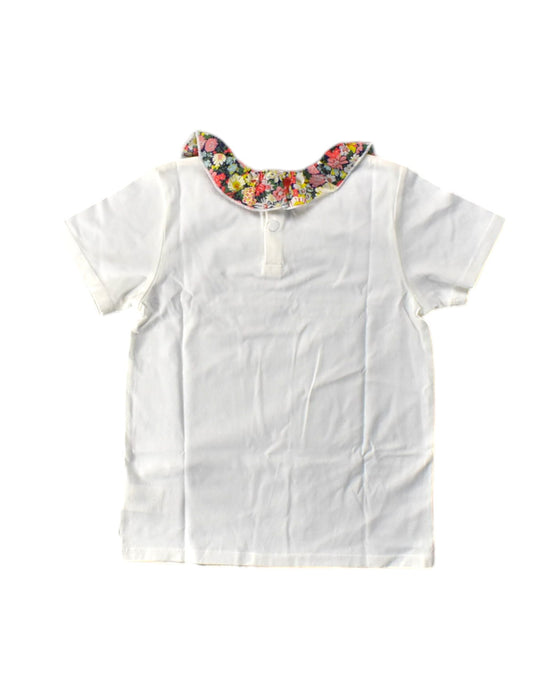 A White Short Sleeve Tops from Happyology in size 6T for girl. (Back View)