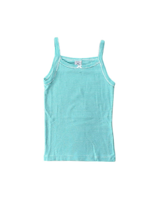 A Teal Sleeveless Tops from Petit Bateau in size 6T for girl. (Front View)