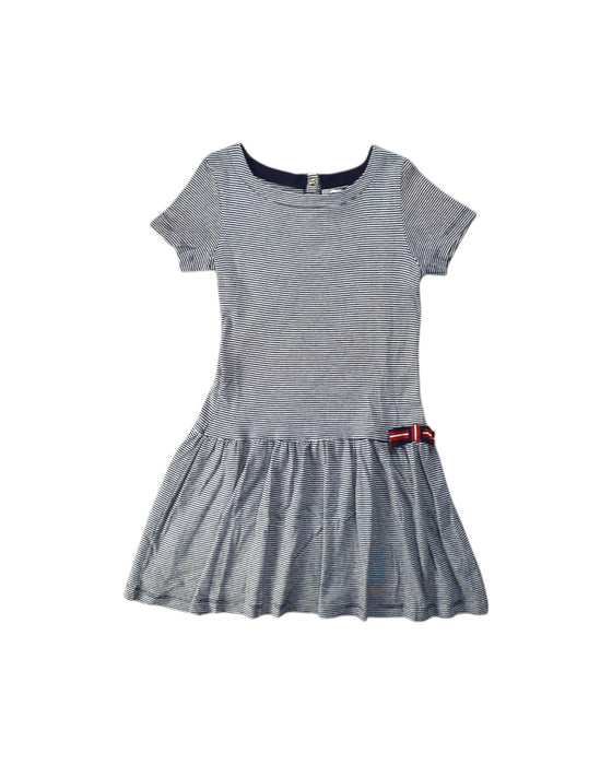 A Grey Short Sleeve Dresses from Petit Bateau in size 8Y for girl. (Front View)