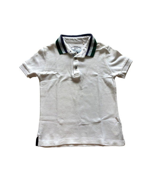 A White Short Sleeve Polos from Gingersnaps in size 4T for boy. (Front View)