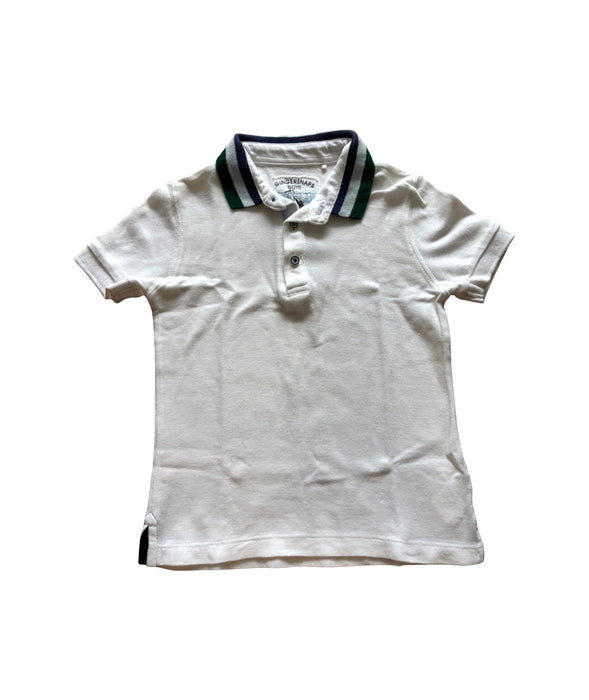 A White Short Sleeve Polos from Gingersnaps in size 4T for boy. (Front View)