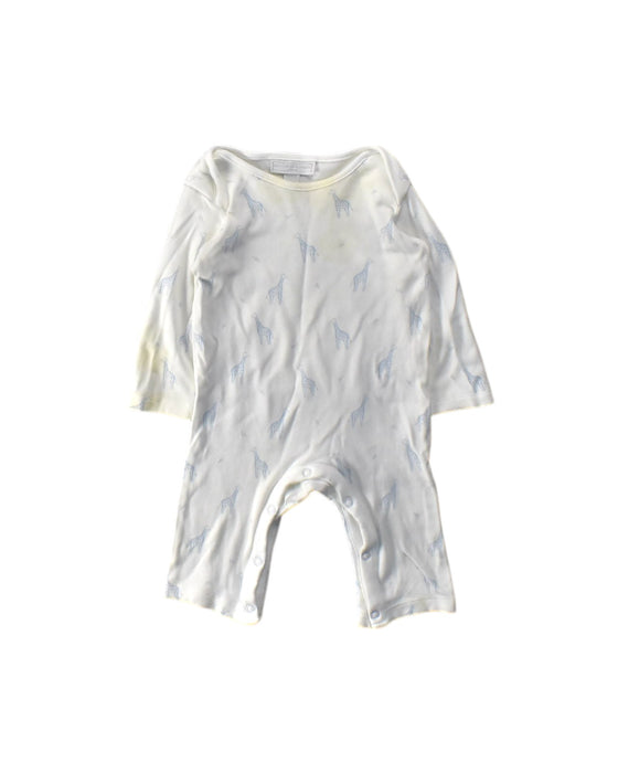 A White Long Sleeve Rompers from The Little White Company in size 3-6M for girl. (Front View)