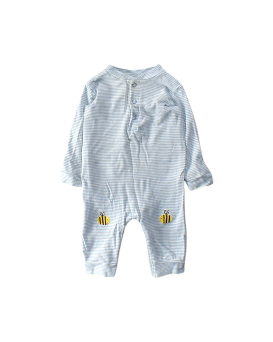 A Blue Long Sleeve Rompers from The Little White Company in size 3-6M for boy. (Front View)