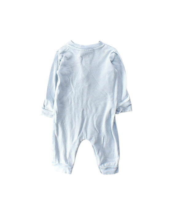 A Blue Long Sleeve Rompers from The Little White Company in size 3-6M for boy. (Back View)