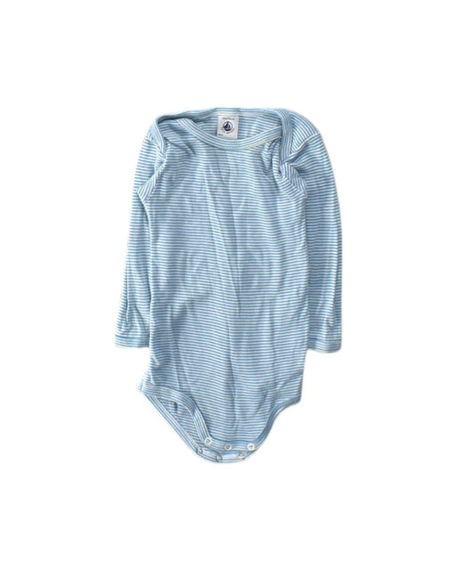 A Blue Long Sleeve Bodysuits from Petit Bateau in size 12-18M for boy. (Front View)