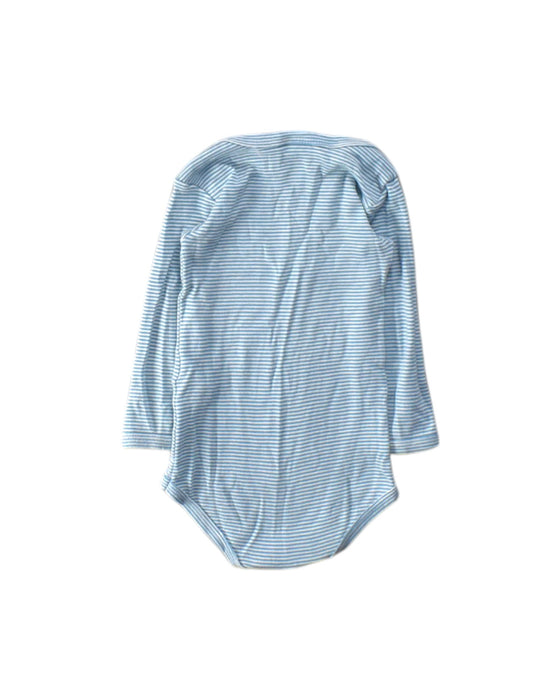 A Blue Long Sleeve Bodysuits from Petit Bateau in size 12-18M for boy. (Back View)