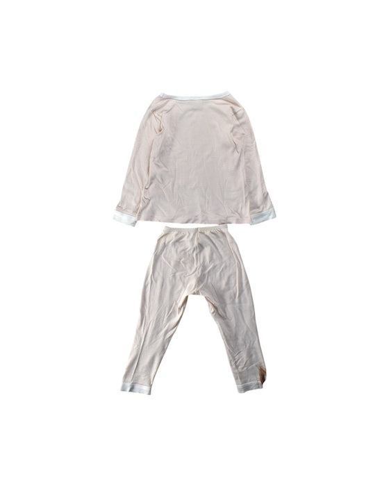 A Ivory Pyjama Sets from Petit Bateau in size 4T for girl. (Back View)