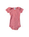 A Red Short Sleeve Bodysuits from Petit Bateau in size 6-12M for girl. (Front View)