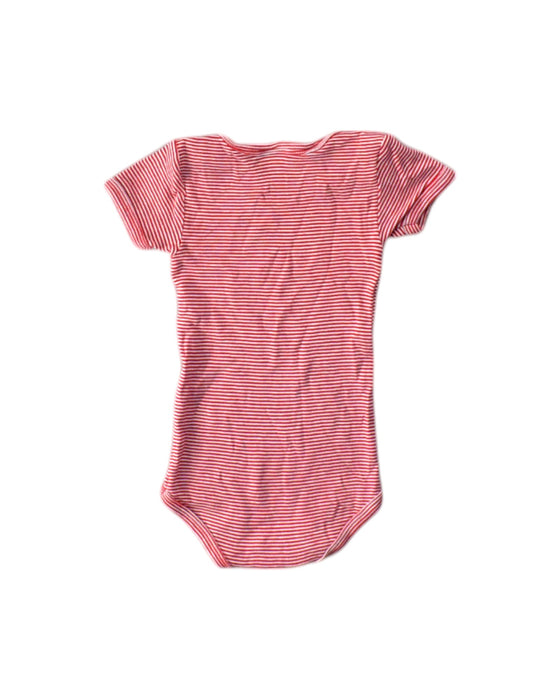 A Red Short Sleeve Bodysuits from Petit Bateau in size 6-12M for girl. (Back View)