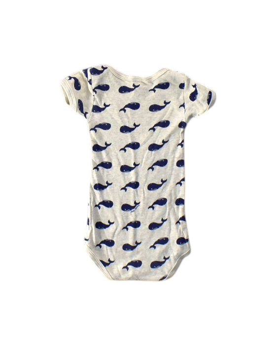 A Beige Short Sleeve Bodysuits from Petit Bateau in size 12-18M for neutral. (Back View)