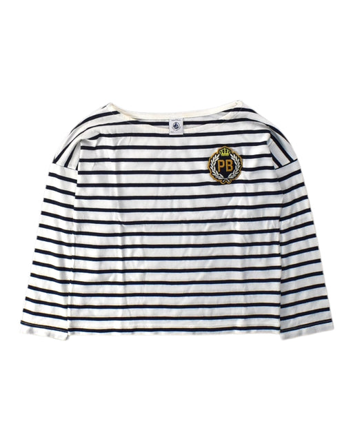 A White Long Sleeve Tops from Petit Bateau in size 6T for girl. (Front View)